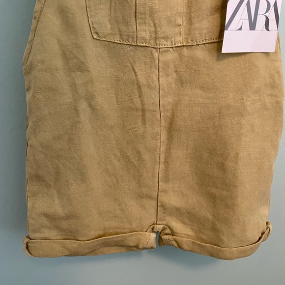 ZARA FLUID LINEN BLEND OVERALLS - Picture 7 of 10